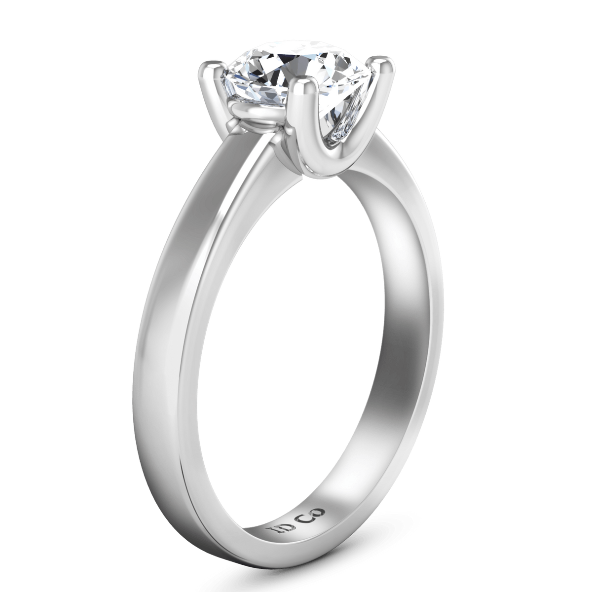 Round Diamond Solitaire Engagement Ring Amira 14K White Gold