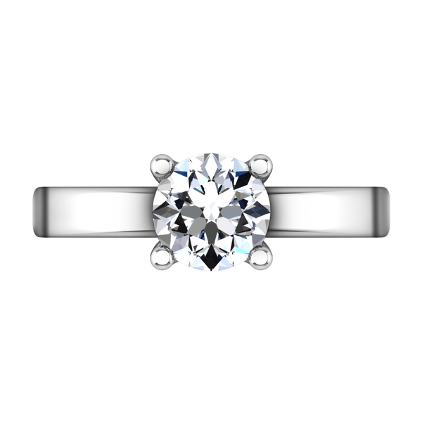 Round Diamond Solitaire Engagement Ring Amira 14K White Gold