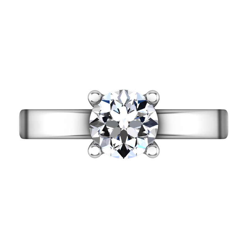 Round Diamond Solitaire Engagement Ring Amira 14K White Gold