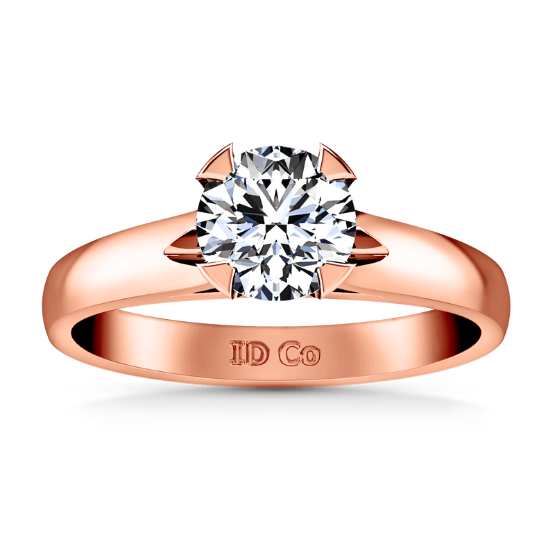 Solitaire Diamond Engagement Ring Luna 14K Rose Gold