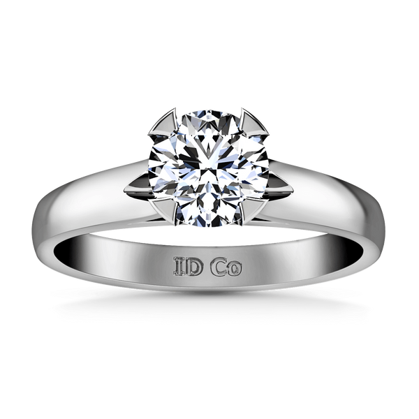 Round Diamond Solitaire Engagement Ring Luna 14K White Gold
