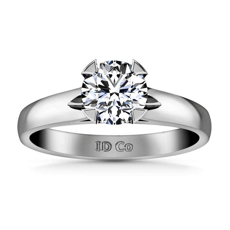 Round Diamond Solitaire Engagement Ring Luna 14K White Gold