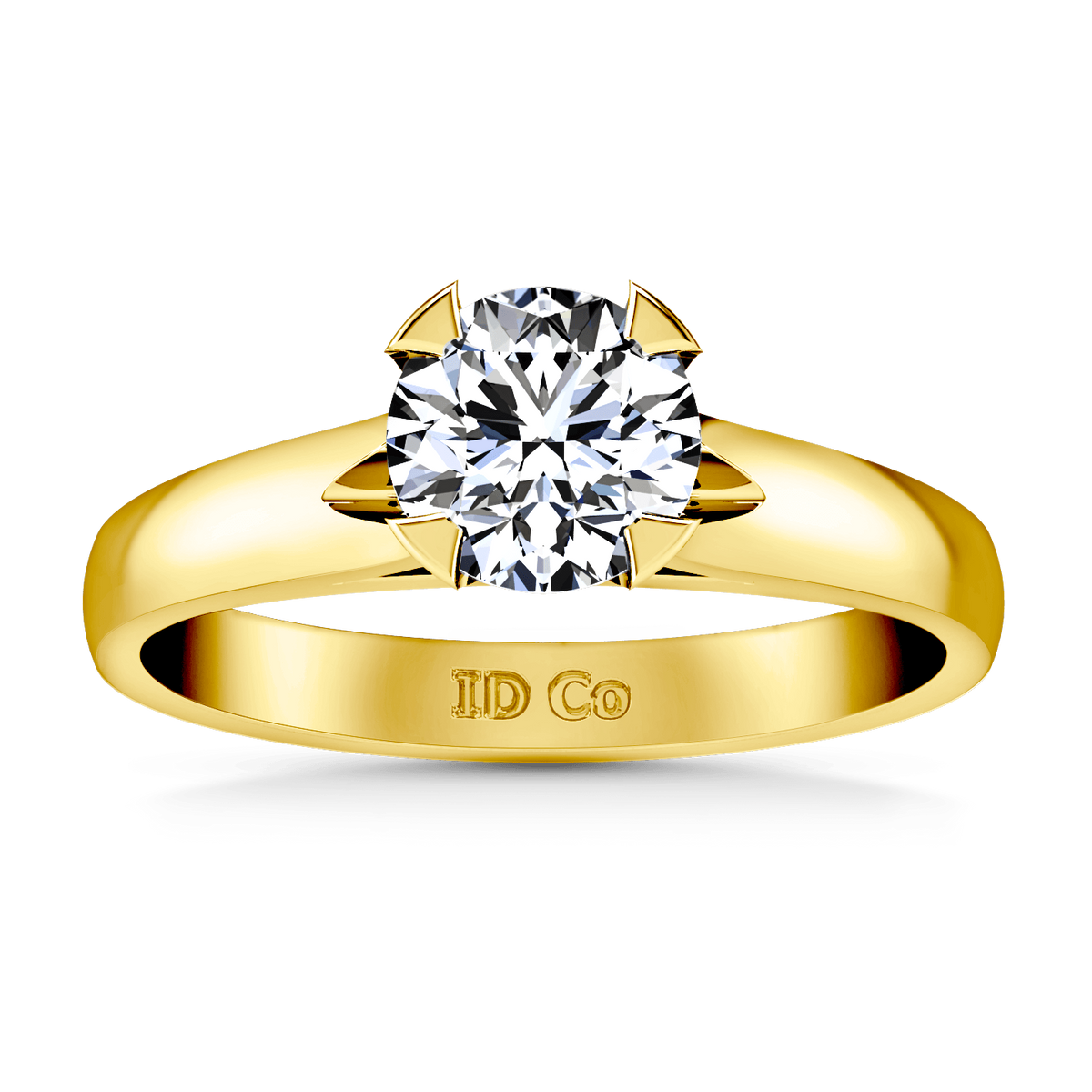 Solitaire Diamond Engagement Ring Luna 14K Yellow Gold
