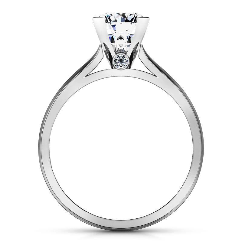 Round Diamond Solitaire Engagement Ring Luna 14K White Gold