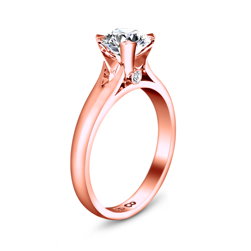 Solitaire Diamond Engagement Ring Luna 14K Rose Gold