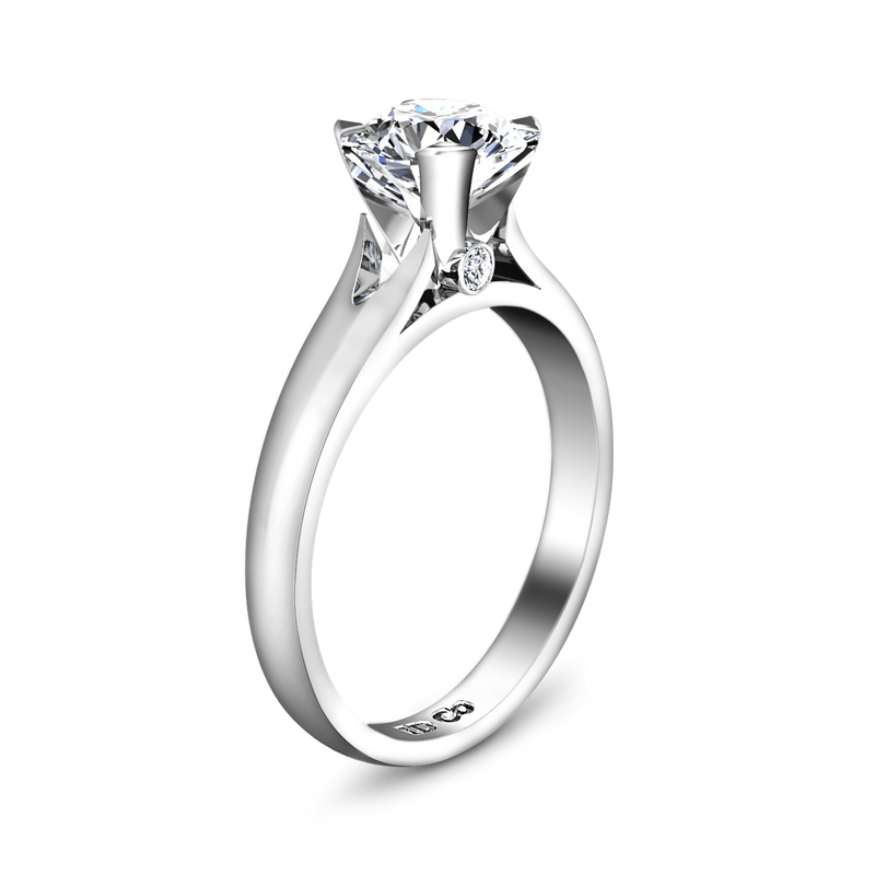 Round Diamond Solitaire Engagement Ring Luna 14K White Gold