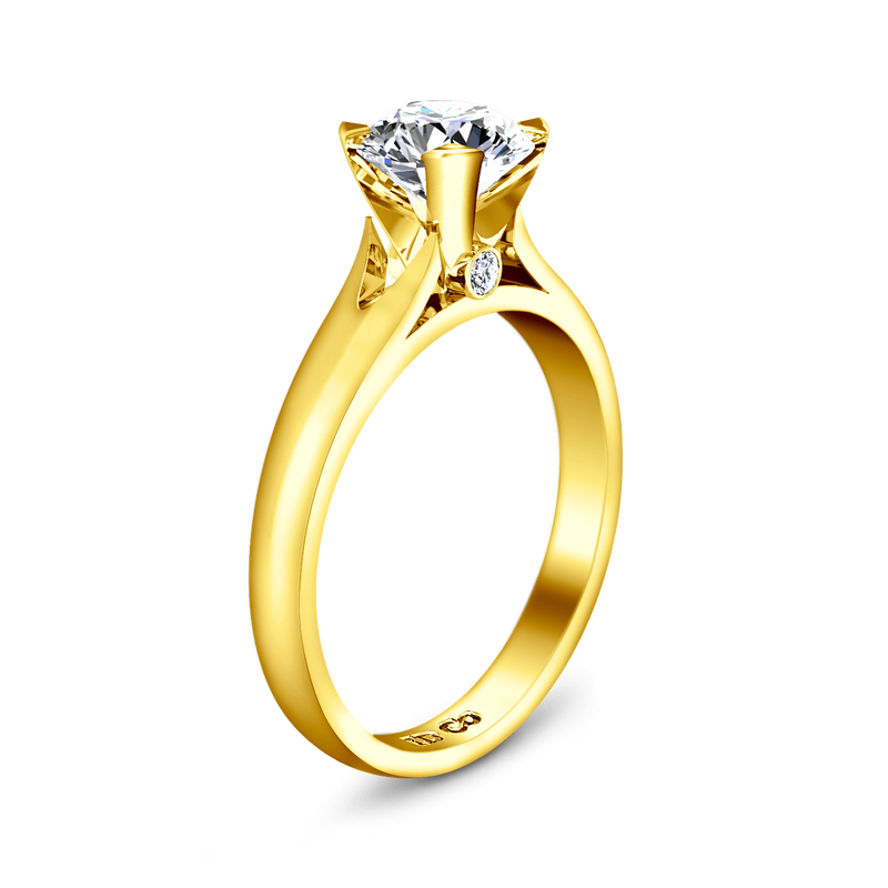 Solitaire Diamond Engagement Ring Luna 14K Yellow Gold