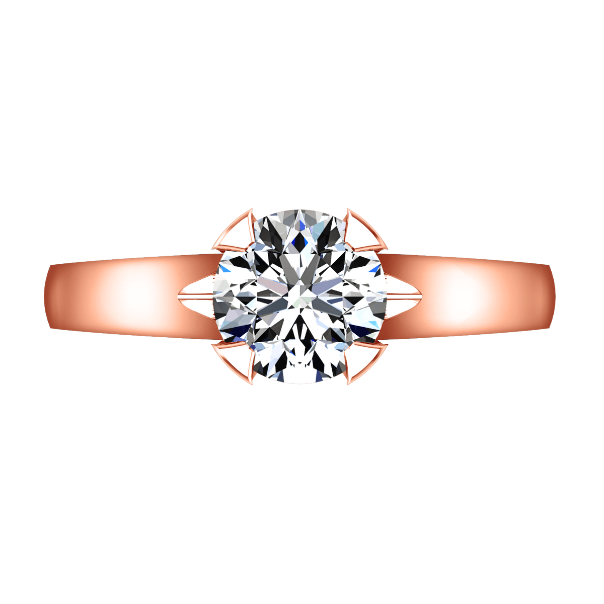 Solitaire Diamond Engagement Ring Luna 14K Rose Gold