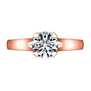 Solitaire Diamond Engagement Ring Luna 14K Rose Gold