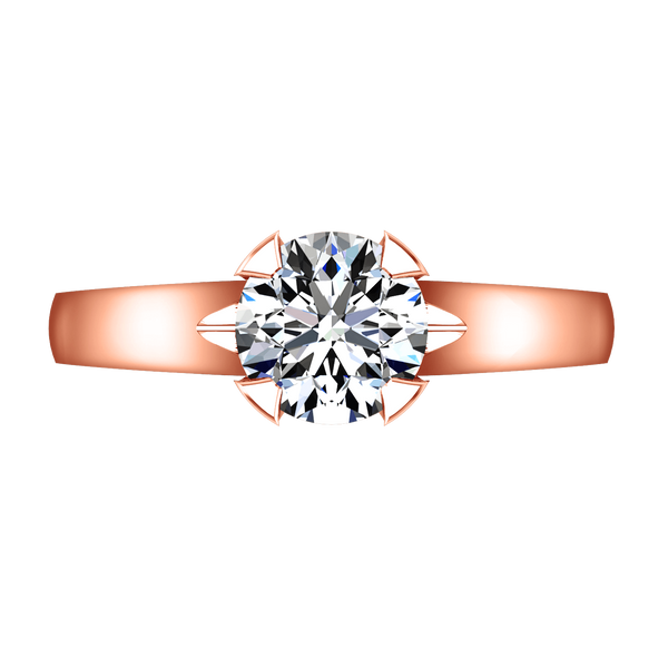 Solitaire Diamond Engagement Ring Luna 14K Rose Gold