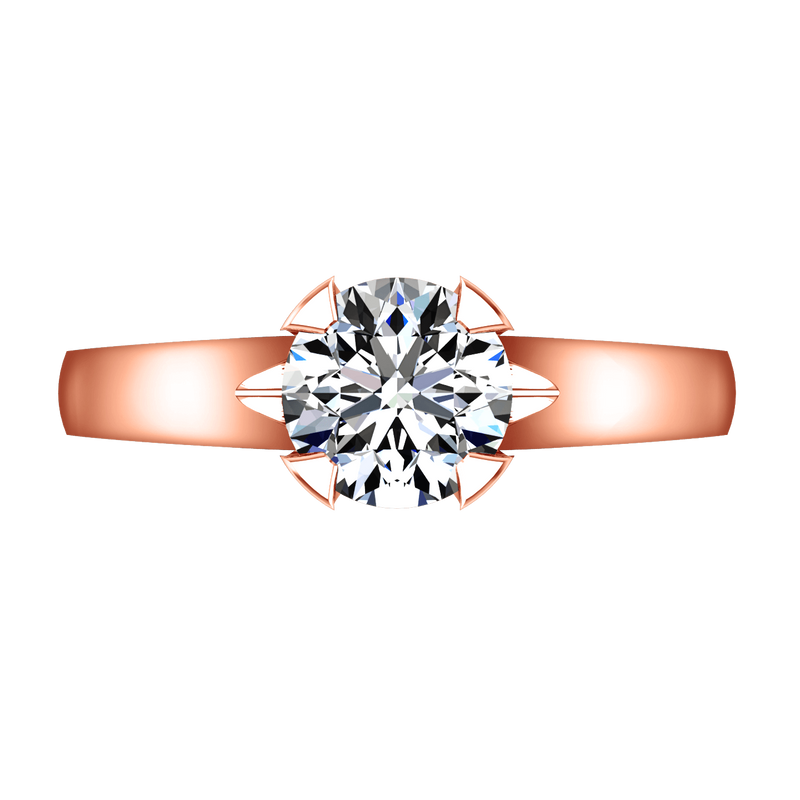 Solitaire Diamond Engagement Ring Luna 14K Rose Gold