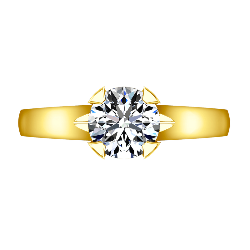 Solitaire Diamond Engagement Ring Luna 14K Yellow Gold