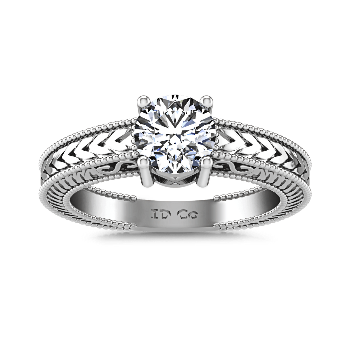 Round Diamond Solitaire Engagement Ring Kensington 14K White Gold