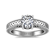 Round Diamond Solitaire Engagement Ring Kensington 14K White Gold