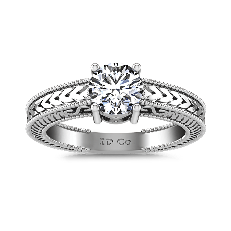 Round Diamond Solitaire Engagement Ring Kensington 14K White Gold