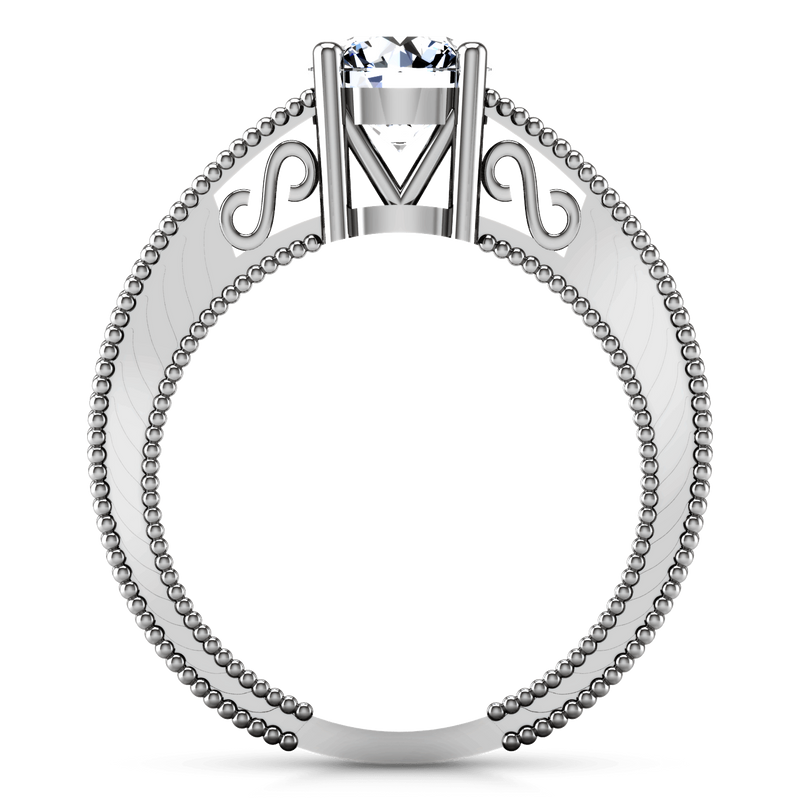 Round Diamond Solitaire Engagement Ring Kensington 14K White Gold
