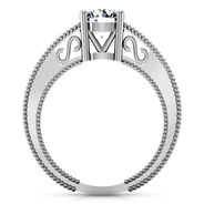 Round Diamond Solitaire Engagement Ring Kensington 14K White Gold