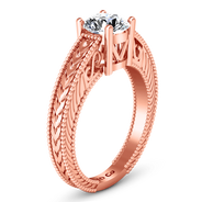 Solitaire Diamond Engagement Ring Kensington 14K Rose Gold