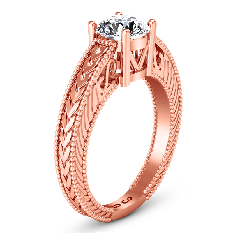 Solitaire Diamond Engagement Ring Kensington 14K Rose Gold