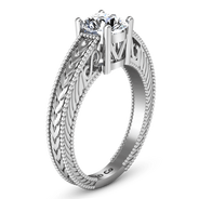 Round Diamond Solitaire Engagement Ring Kensington 14K White Gold