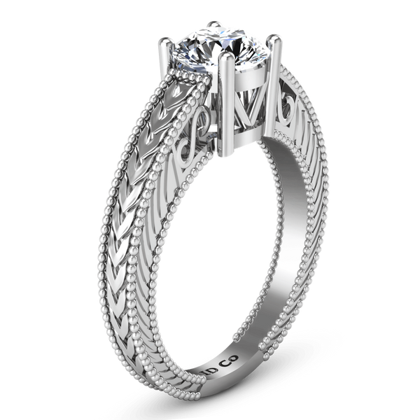 Round Diamond Solitaire Engagement Ring Kensington 14K White Gold