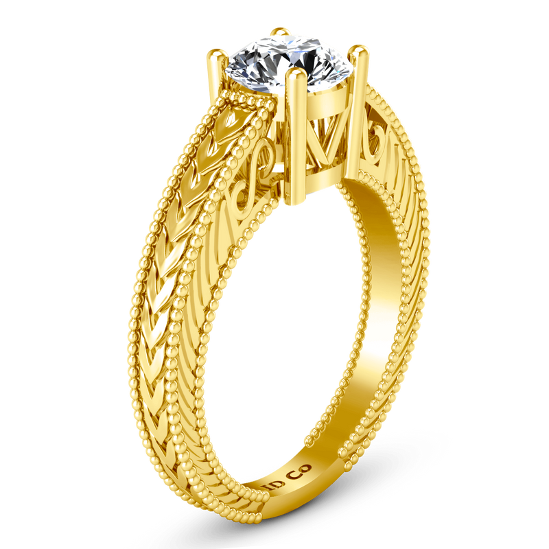 Solitaire Diamond Engagement Ring Kensington 14K Yellow Gold