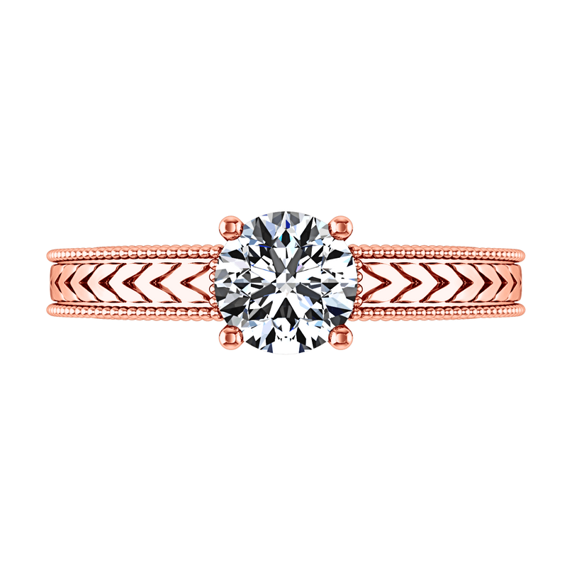 Solitaire Diamond Engagement Ring Kensington 14K Rose Gold