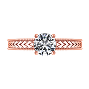 Solitaire Diamond Engagement Ring Kensington 14K Rose Gold