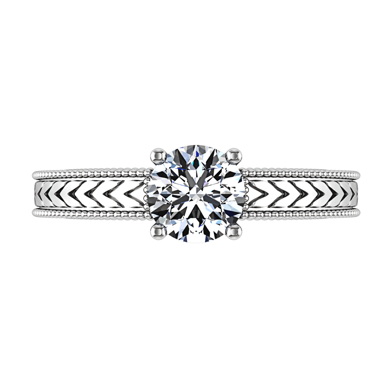 Round Diamond Solitaire Engagement Ring Kensington 14K White Gold