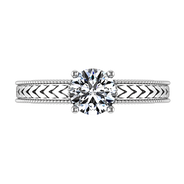 Round Diamond Solitaire Engagement Ring Kensington 14K White Gold