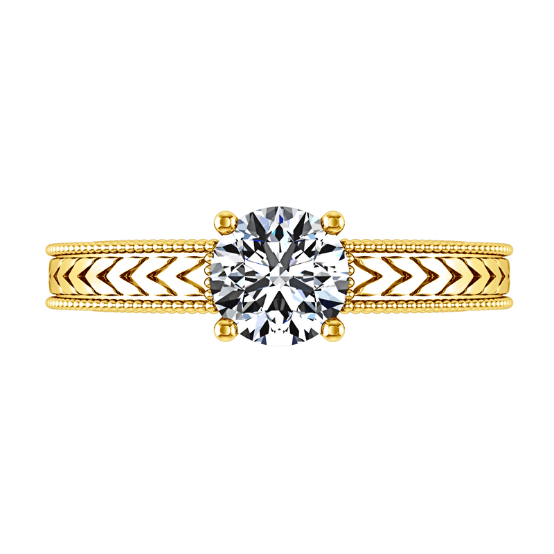 Solitaire Diamond Engagement Ring Kensington 14K Yellow Gold