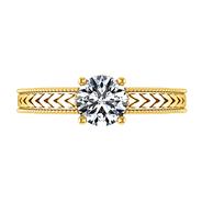 Solitaire Diamond Engagement Ring Kensington 14K Yellow Gold