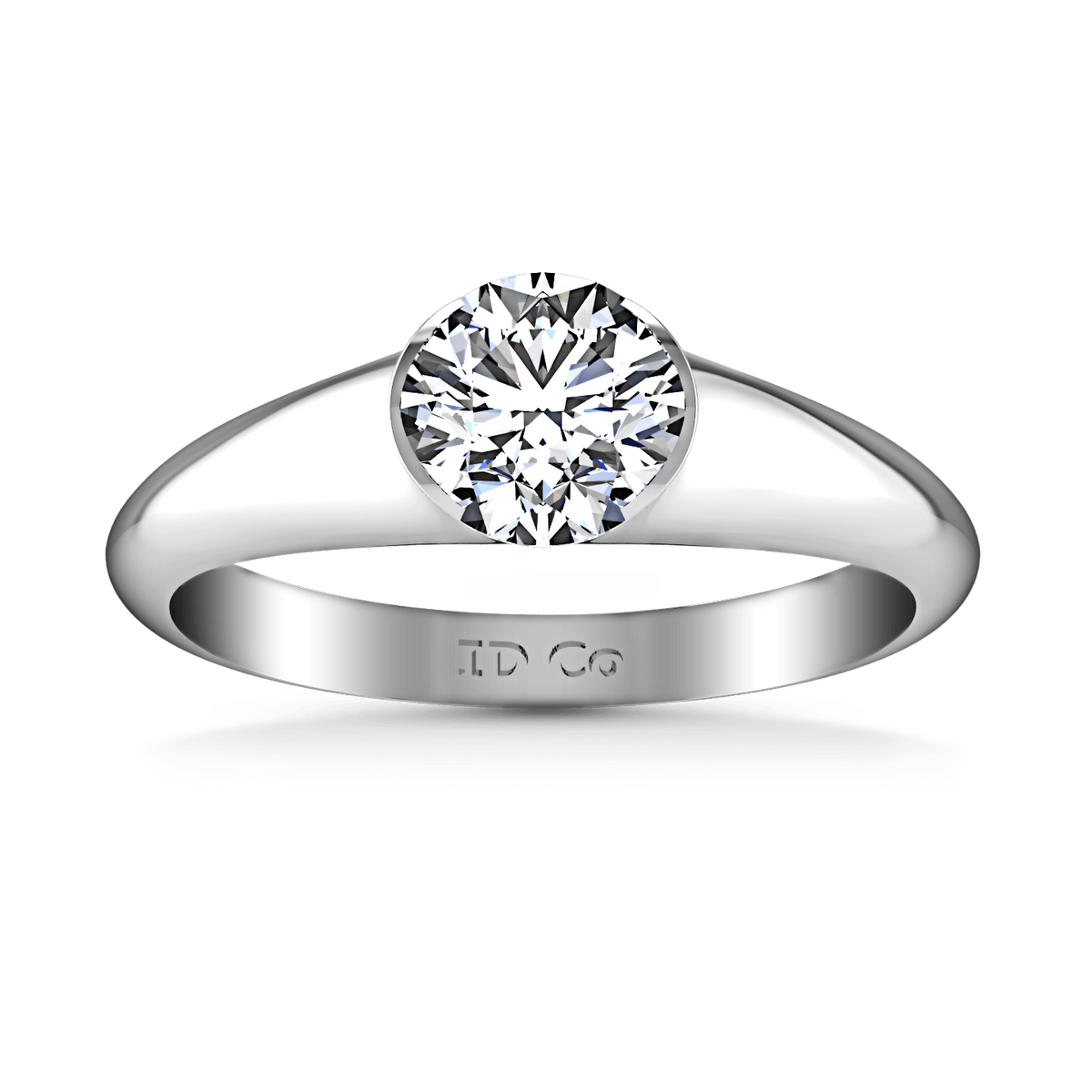 Round Diamond Solitaire Engagement Ring Ansley 14K White Gold