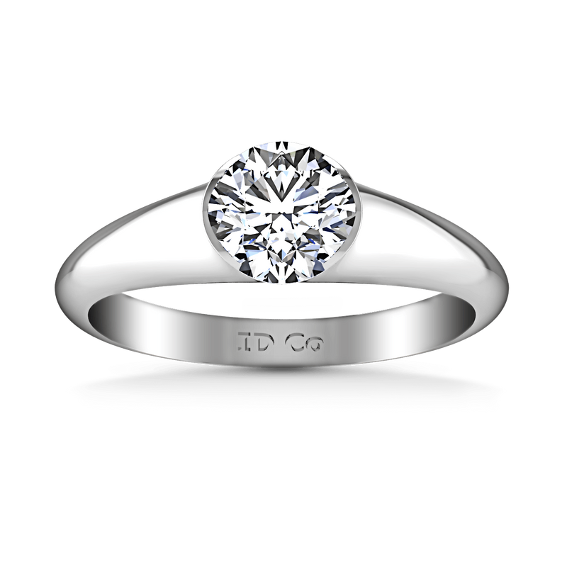 Round Diamond Solitaire Engagement Ring Ansley 14K White Gold