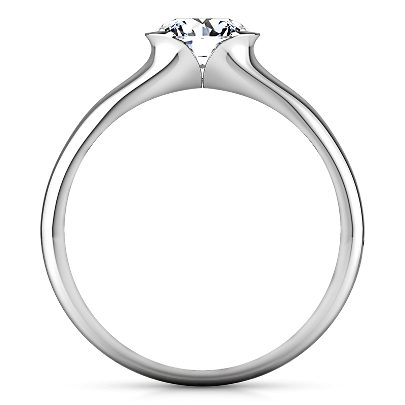 Round Diamond Solitaire Engagement Ring Ansley 14K White Gold