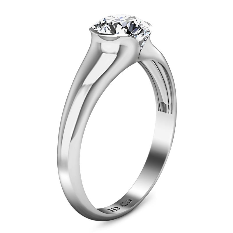 Round Diamond Solitaire Engagement Ring Ansley 14K White Gold