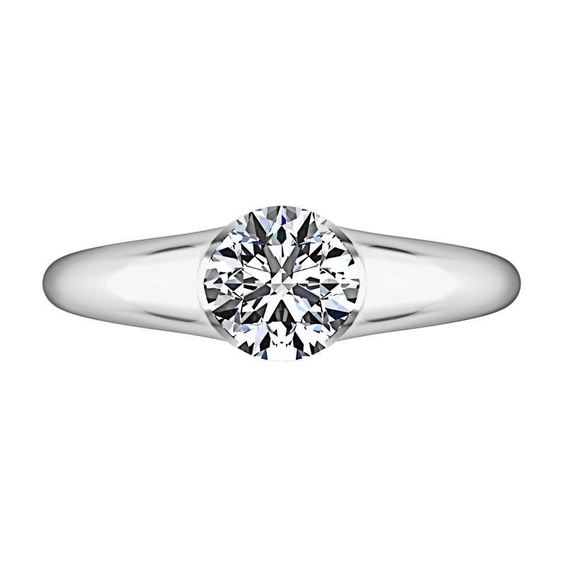 Round Diamond Solitaire Engagement Ring Ansley 14K White Gold