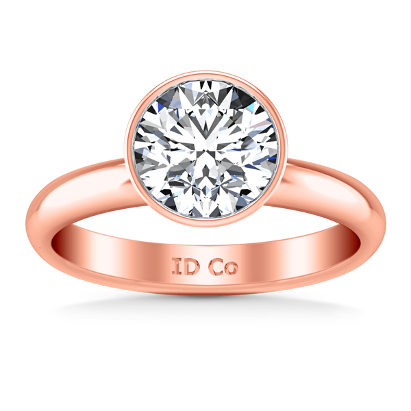 Solitaire Diamond Engagement Ring Contempo 14K Rose Gold