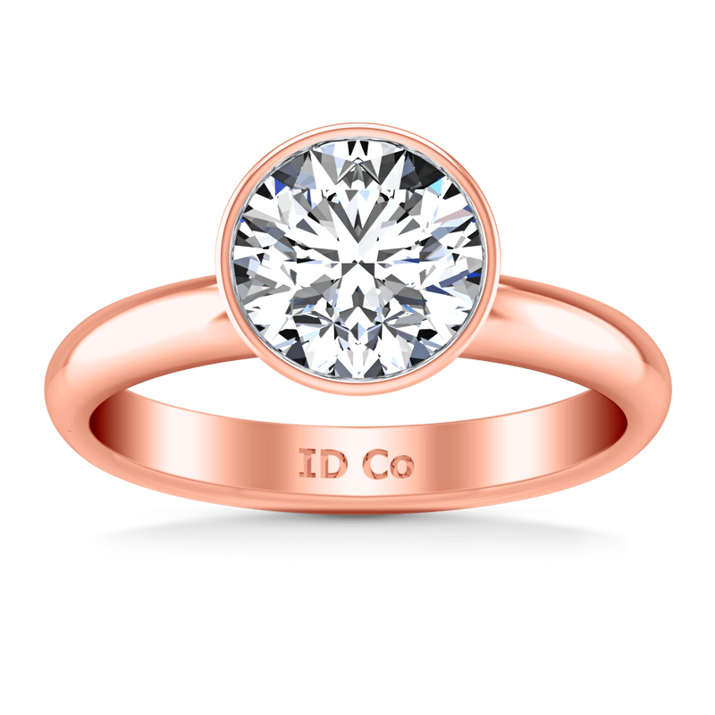 Solitaire Diamond Engagement Ring Contempo 14K Rose Gold