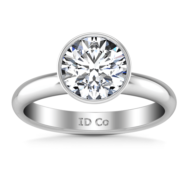 Round Diamond Solitaire Engagement Ring Contempo 14K White Gold
