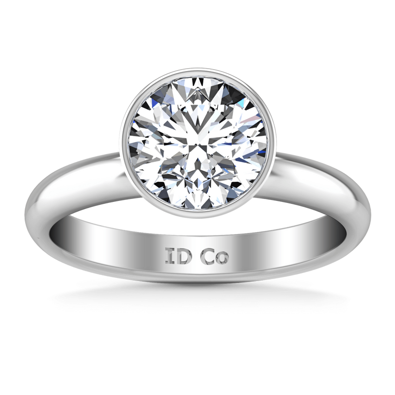 Round Diamond Solitaire Engagement Ring Contempo 14K White Gold