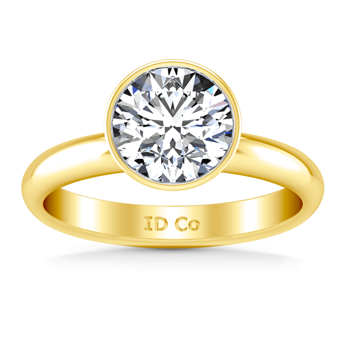 Solitaire Diamond Engagement Ring Contempo 14K Yellow Gold