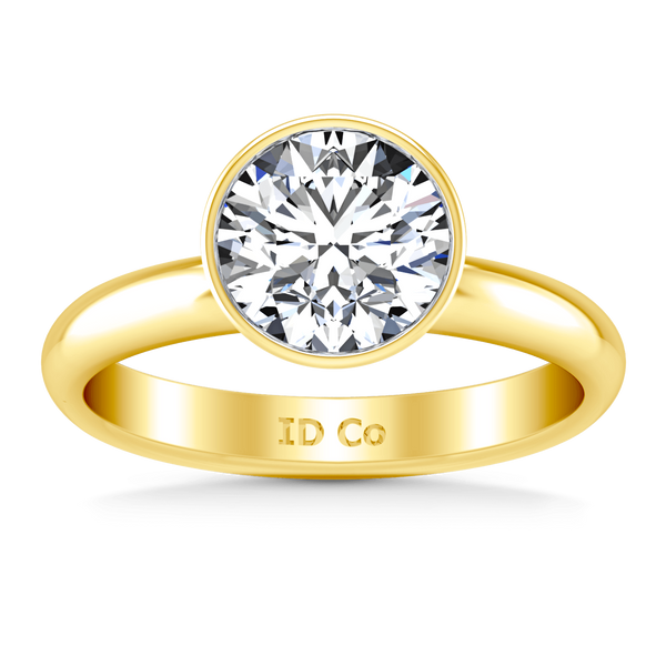 Solitaire Diamond Engagement Ring Contempo 14K Yellow Gold