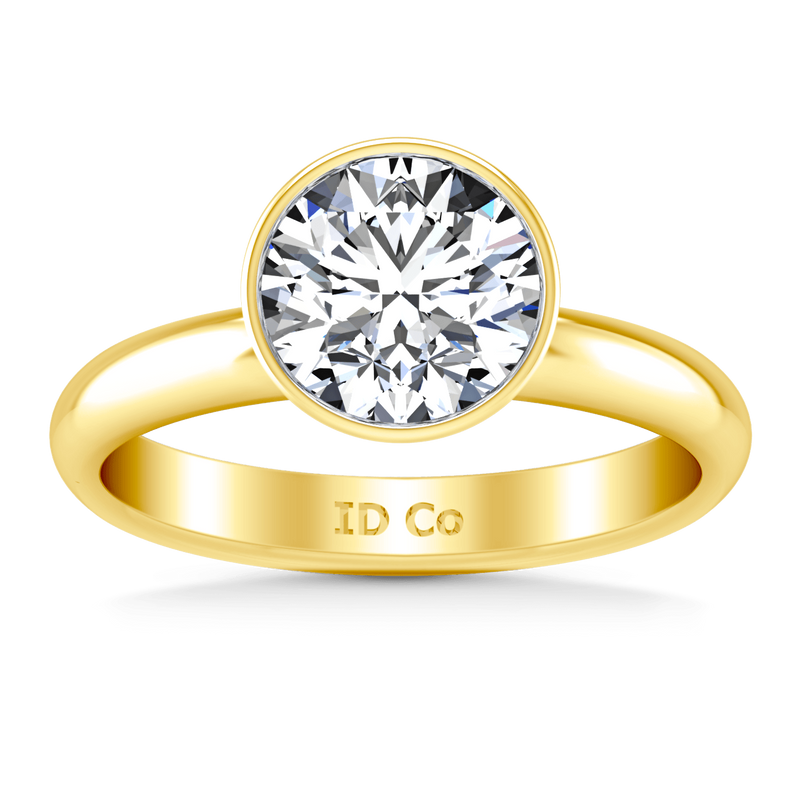 Solitaire Diamond Engagement Ring Contempo 14K Yellow Gold