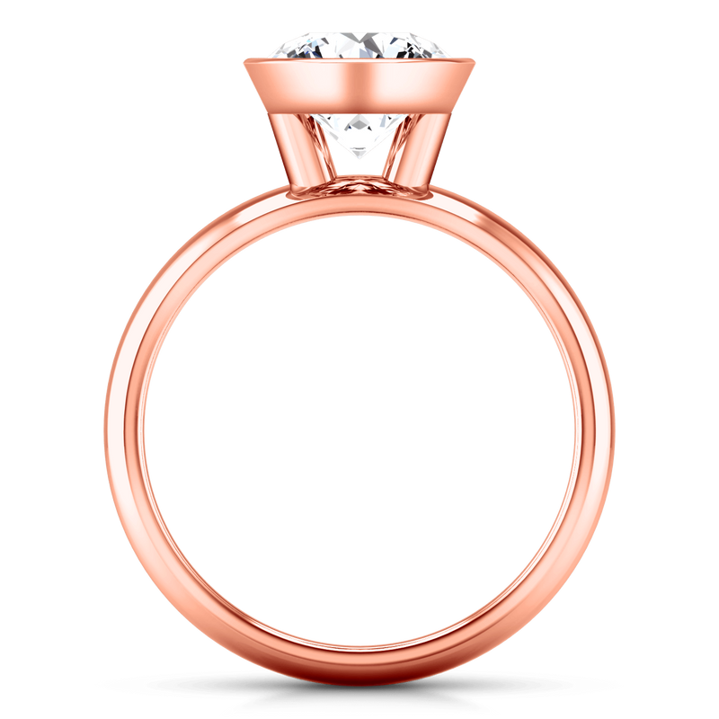Solitaire Diamond Engagement Ring Contempo 14K Rose Gold