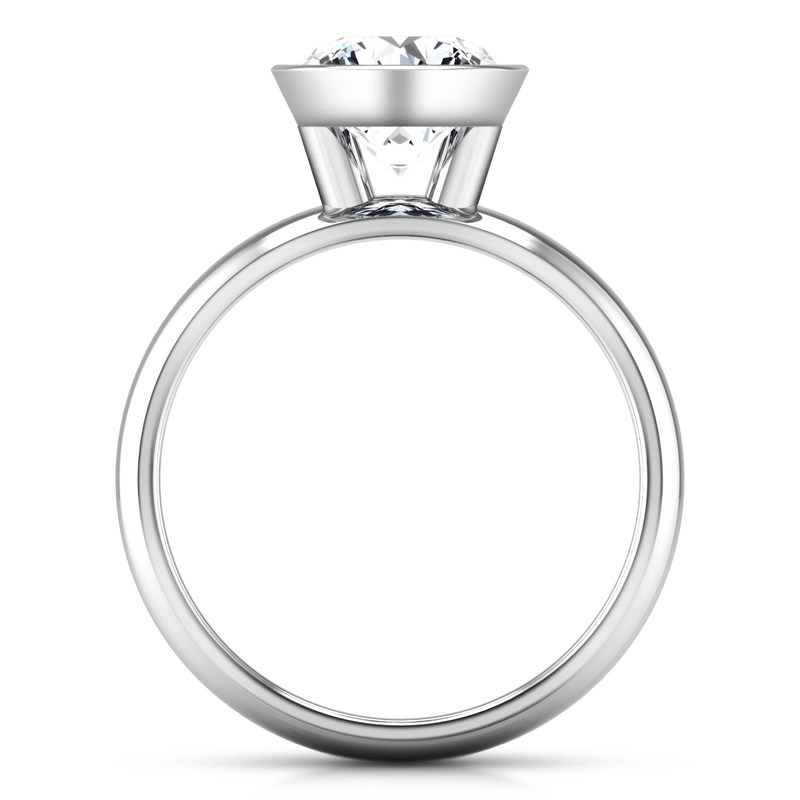 Round Diamond Solitaire Engagement Ring Contempo 14K White Gold