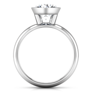 Round Diamond Solitaire Engagement Ring Contempo 14K White Gold