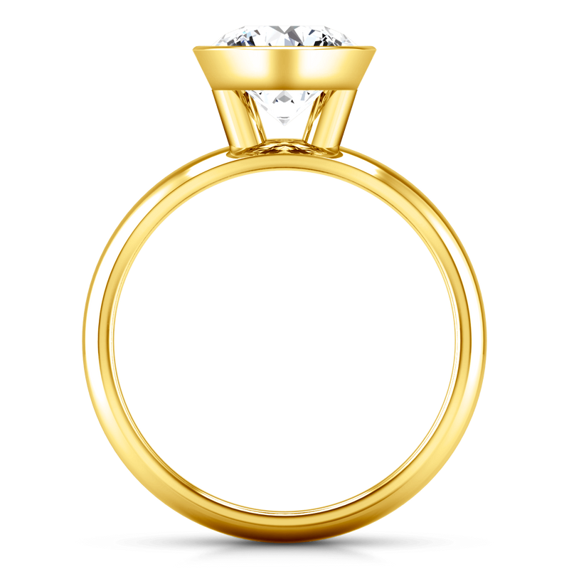 Solitaire Diamond Engagement Ring Contempo 14K Yellow Gold