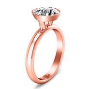 Solitaire Diamond Engagement Ring Contempo 14K Rose Gold