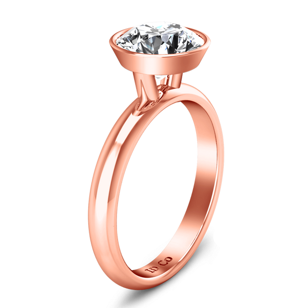 Solitaire Diamond Engagement Ring Contempo 14K Rose Gold